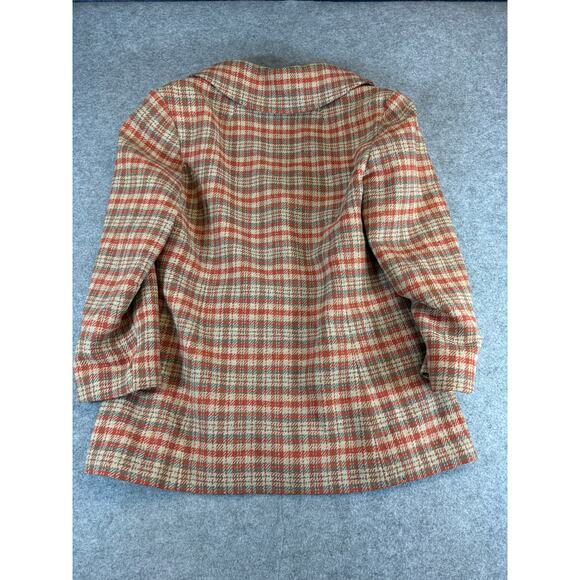 VINTAGE 70s Pendleton Coat Jacket Womens 20 Plaid Tweed Virgin Wool USA Retro - Picture 6 of 12